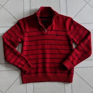 Striped Nautica Quarter Zip Sweater